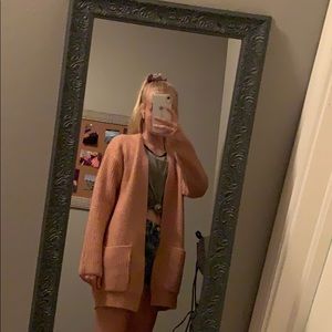 pink cardigan